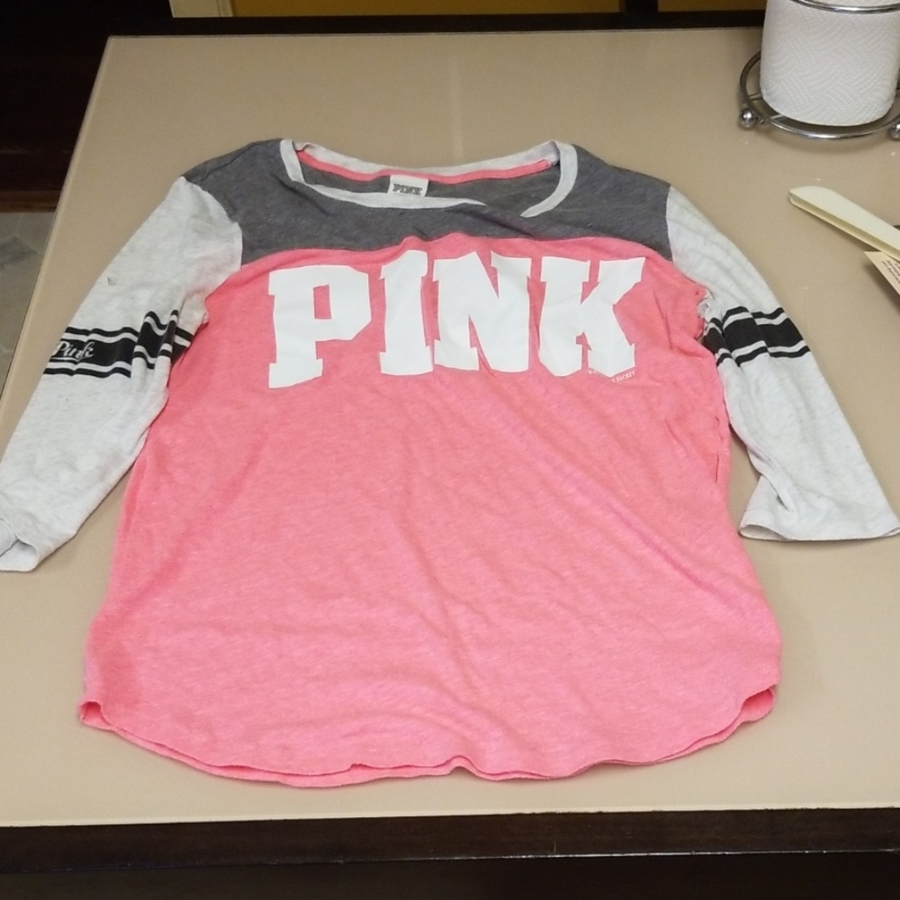 Pink 3,/4 sleeve shirt